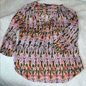 Express Vibrant Multicolor Sheer Blouse